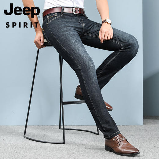 【亲肤透气 经穿耐磨】Jeep spirit 直筒弹力牛仔裤 商品图4