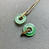 高冰种阳绿翡翠平安扣18k黄金钻石镶嵌 商品缩略图6