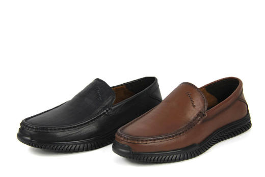 豪行方头包邮春新款11115128真皮休闲皮鞋软底软面一脚蹬男士单鞋 商品图2