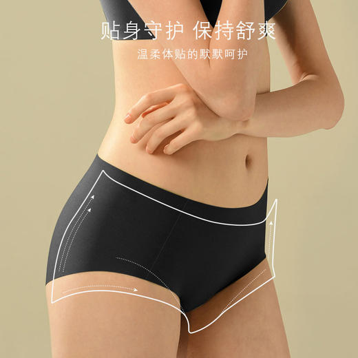 限时特惠6条【85-135斤】Basiclive 汉麻科技女款轻薄爽滑内裤 商品图2