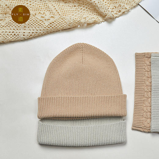 敦煌有机彩棉 素道情侣针织帽 男女秋冬保暖帽子 防风纯棉帽 商品图3