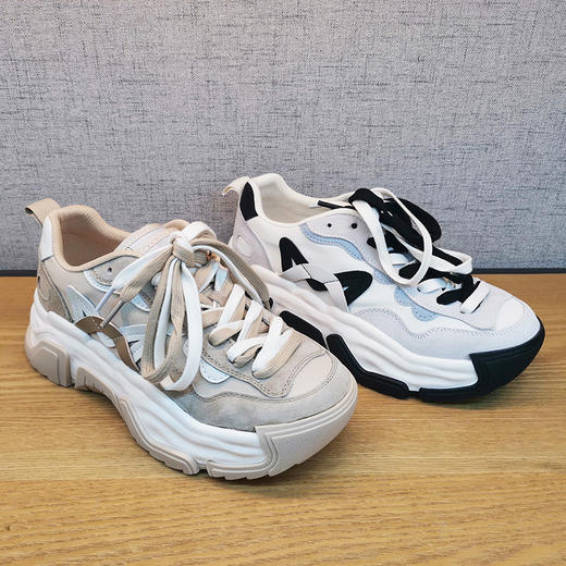 豪行软底22178221老爹鞋松糕底女鞋百搭厚底运动鞋女 商品图3