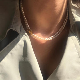 北京仓｜Barbóra-Athenian-缪斯金币 双层珍珠 项圈［希腊设计师]