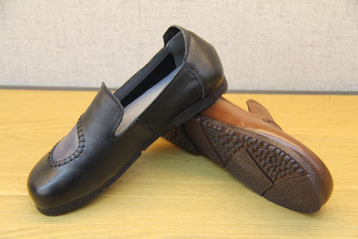 豪行软底包邮春季新款21192101牛筋底软面真皮休闲女鞋复古单鞋女 商品图6