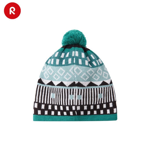 reima男女儿童大童帽子秋冬新款羊毛保暖休闲可爱印花针织帽 商品图2