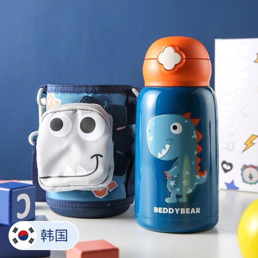 BEDDYBEAR杯具熊儿童杯四叶草316不锈钢保温杯便携水杯 恐龙630ml RT105-630 商品图0