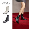 DFuse迪芙斯秋季新款方头鳄鱼纹粗跟短靴女DF24116048 商品缩略图11