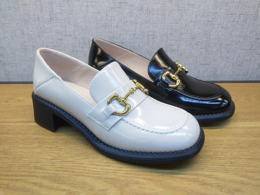 2021秋季豪行新款女鞋213Q05155中跟舒适休闲牛皮单鞋乐福鞋正品 商品图3