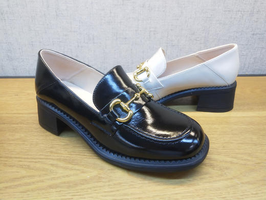 2021秋季豪行新款女鞋213Q05155中跟舒适休闲牛皮单鞋乐福鞋正品 商品图4