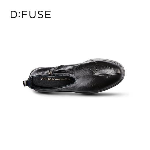DFuse迪芙斯秋季新款方头鳄鱼纹粗跟短靴女DF24116048 商品图9