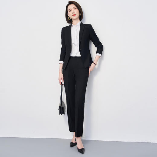 【上衣+裤子】罗蒙春秋女士西服套装职业正装商务通勤上班修身两件套 商品图5
