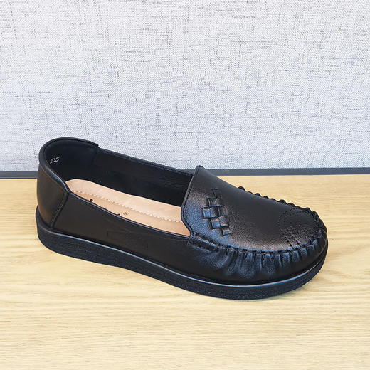 豪行2021年秋季新款213Q46515休闲真皮软底女鞋防滑透气女士单鞋 商品图0