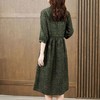 仿香云纱真丝高档连衣裙秋装女新款洋气旗袍桑蚕丝绿色裙子长裙过膝DP901 商品缩略图4