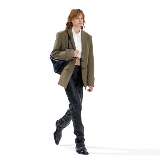 NUTH“再度开始的日常”卡其色西装宽松百搭设计感西装外套 商品图4