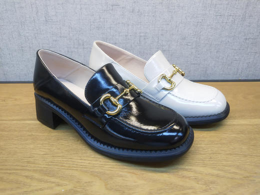 2021秋季豪行新款女鞋213Q05155中跟舒适休闲牛皮单鞋乐福鞋正品 商品图2