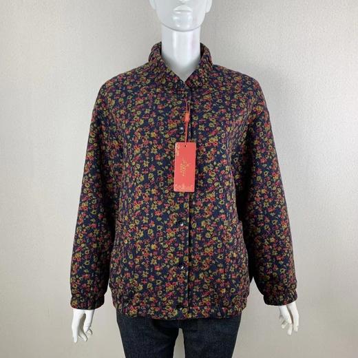 千佰渡春秋外套女士碎花立领夹克衫宽松加里上衣妈妈装棉 商品图0