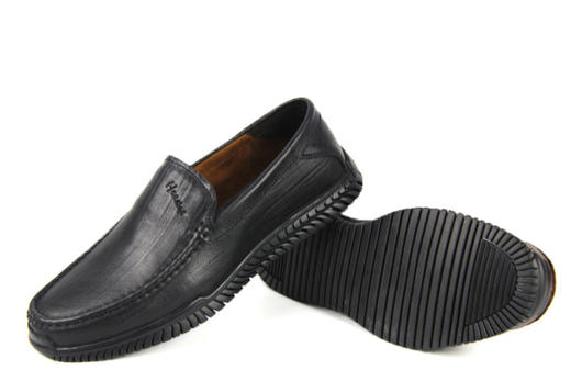 豪行方头包邮春新款11115128真皮休闲皮鞋软底软面一脚蹬男士单鞋 商品图6