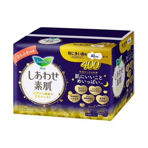 【3包装】KAO花王 乐而雅F舒适系列护翼夜用卫生巾40cm*7片/包 商品图1