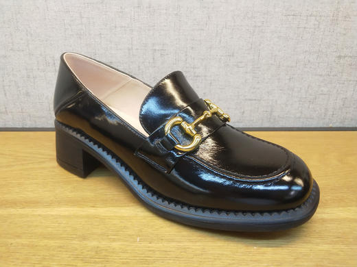 2021秋季豪行新款女鞋213Q05155中跟舒适休闲牛皮单鞋乐福鞋正品 商品图0