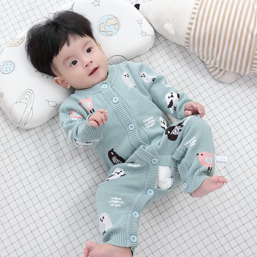 【卡通加绒加厚连体衣】巴布雨双层保暖A类婴儿连体衣秋冬可爱柔软婴儿衣服婴儿连 体爬服 商品图2