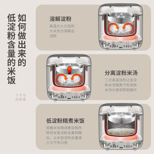 【智能低糖电饭煲2L&3L】可以做沥米饭 喝米汤哦~ 儿时的柴火饭味道 24小时智能预约 多种蒸煮模式 商品图6