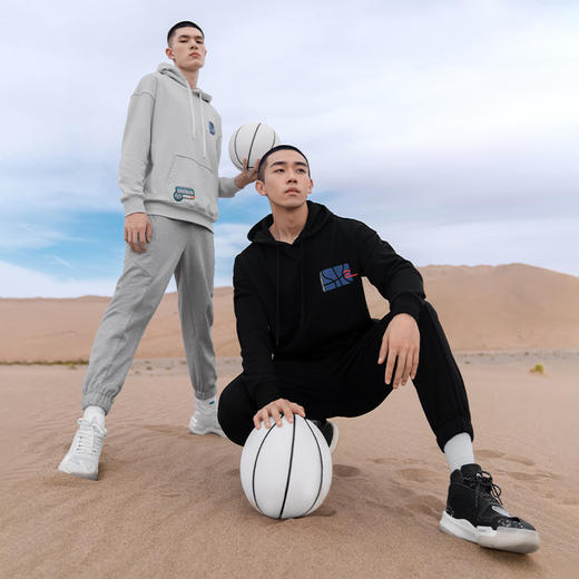 MAX% UZIS连帽卫衣男秋季休闲印花潮上衣篮球训练运动长袖[球印] 商品图4