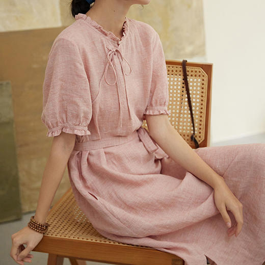 裁缝学苑AQ119亚麻连衣裙纸样女装改良旗袍夏季2022裙子版型打板 商品图2