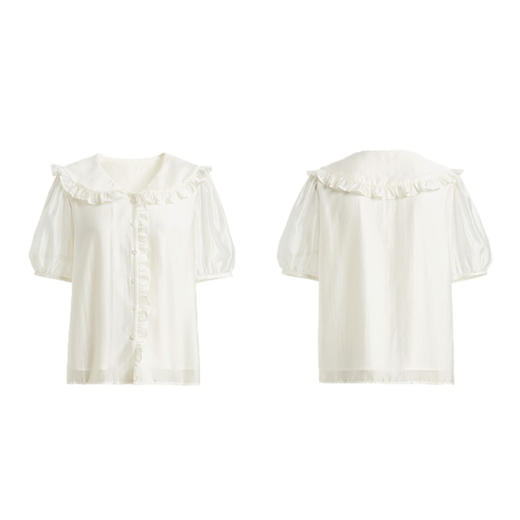 裁缝学苑AQ111娃娃领泡泡袖女衬衫纸样衬衣上衣服装衣服女装打板 商品图4