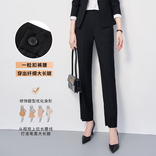 【上衣+裤子】罗蒙春秋女士西服套装职业正装商务通勤修身西装两件套 商品图3