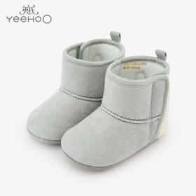 英氏婴儿女童秋冬反皮绒靴保暖鞋子学步鞋高筒加绒YFXNJ32180A