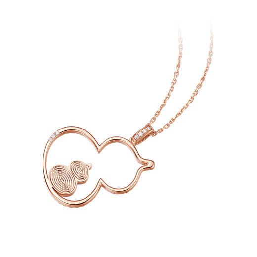 ［东方幸趣］18K玫瑰金青金石镶钻项坠#岱川 商品图1