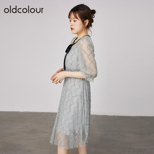 oldcolour2021秋季商场同款温柔花边法式镂空连衣裙N31102130 商品图2