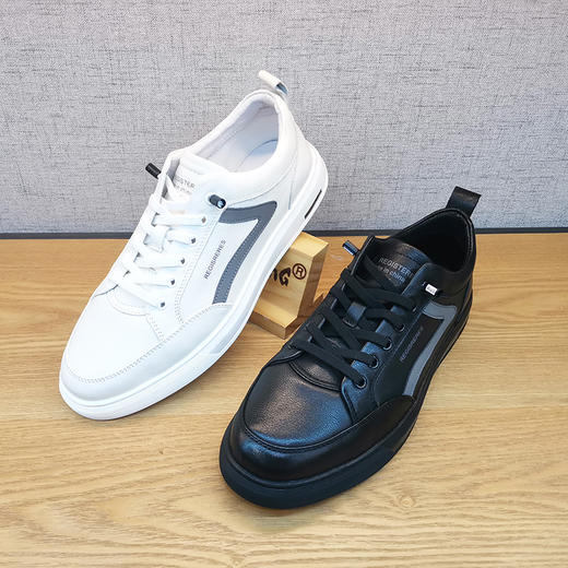 豪行新款秋季11391861真皮时尚休闲板鞋舒适百搭小白鞋轻便潮鞋 商品图3