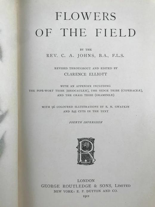 1911年 野外花朵图鉴 96幅彩色与245幅黑白木版画插图 漆布精装大32开 商品图3