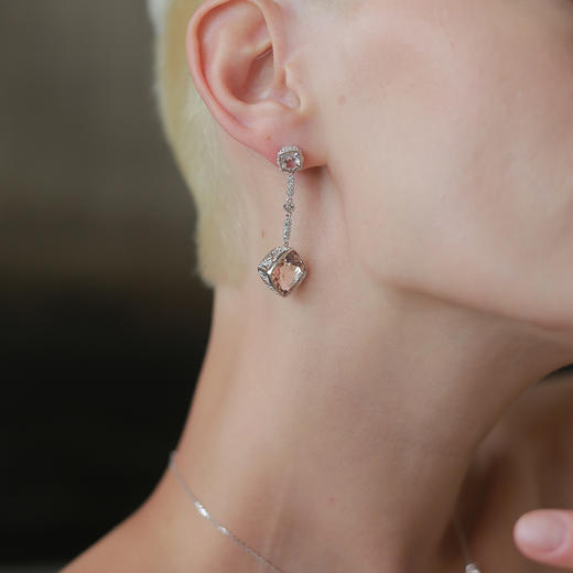 Retro Chic 意大利复古创意饰品 方糖摩根石耳环 商品图3