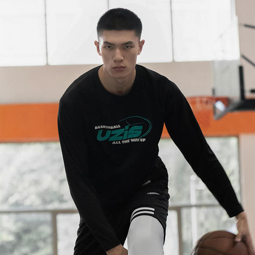 99% UZIS长袖投篮服男圆领宽松篮球训练运动健身速干上衣潮[夺秒] 商品图3
