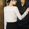 秋装新款，重磅真丝衬衣小衫上衣荷叶边v领长袖桑蚕丝衬衫LS-XZ8210 商品缩略图3