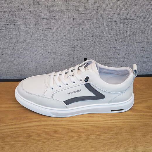 豪行新款秋季11391861真皮时尚休闲板鞋舒适百搭小白鞋轻便潮鞋 商品图0