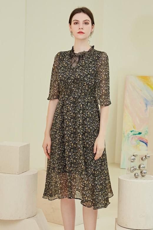 oldcolour春秋季商场同款时尚碎花气质连衣裙N31102105 商品图5