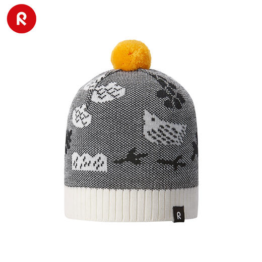 reima男女儿童大童帽子秋季新款保暖羊毛可爱印花休闲针织帽 商品图5