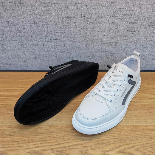 豪行新款秋季11391861真皮时尚休闲板鞋舒适百搭小白鞋轻便潮鞋 商品图4
