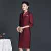 ZY-Q6126秋装新款时尚端庄气质酒红假两件连衣裙 商品缩略图2