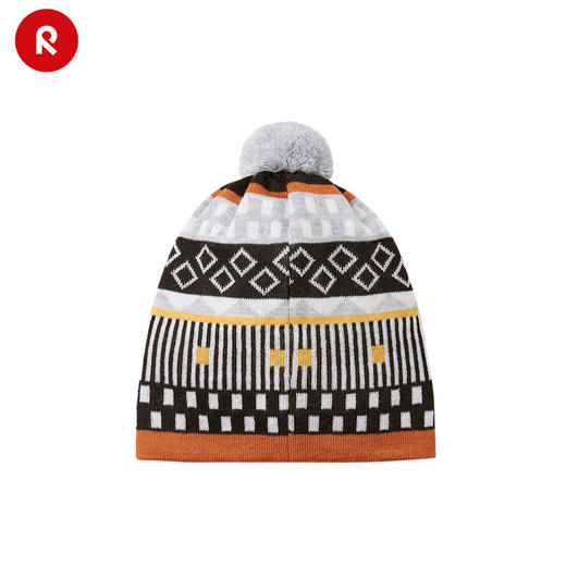 reima男女儿童大童帽子秋冬新款羊毛保暖休闲可爱印花针织帽 商品图3