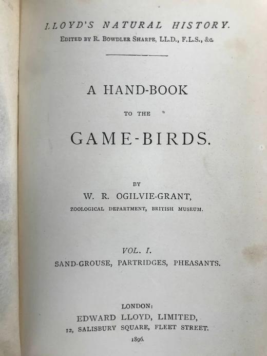 1896年 猎鸟手册（全2卷，真皮脊装） 42幅套色版画与大量黑白文间插图 真皮脊精装32开 商品图2
