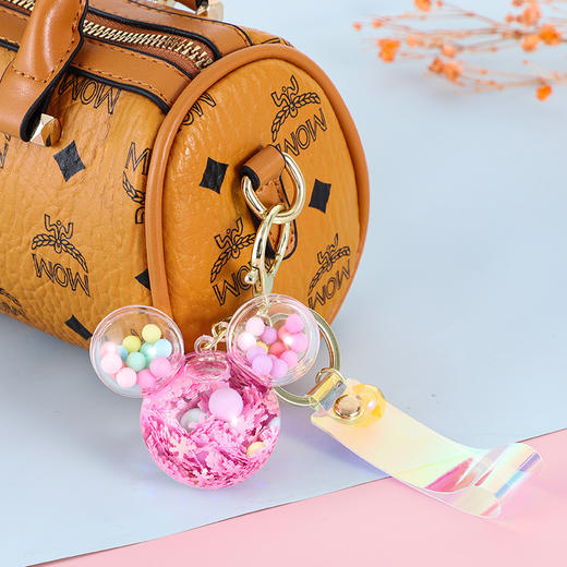 「数款可选」流沙瓶米奇头钥匙扣 亚克力漂流瓶液体情侣挂件钥匙链包包挂饰收纳整理 商品图3