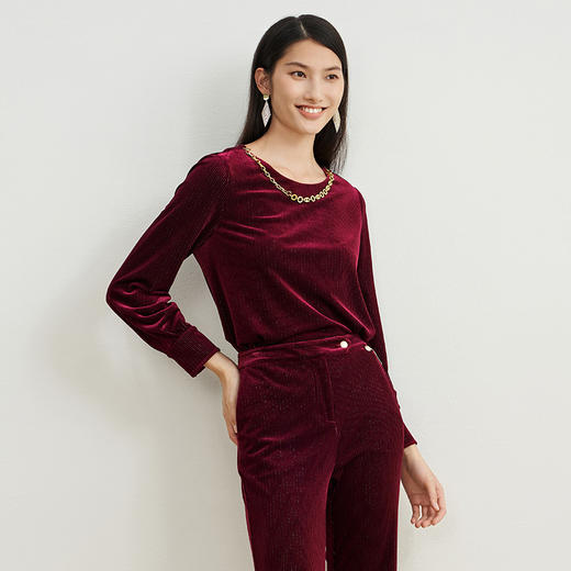 EITIE爱特爱秋季新款修身显瘦纯色上衣女6713409 商品图9