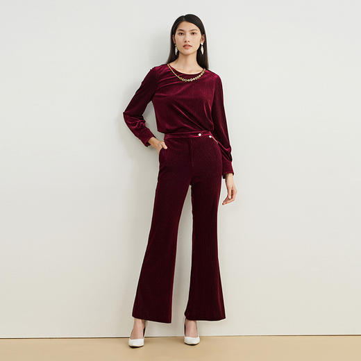 EITIE爱特爱秋季新款修身显瘦纯色上衣女6713409 商品图7