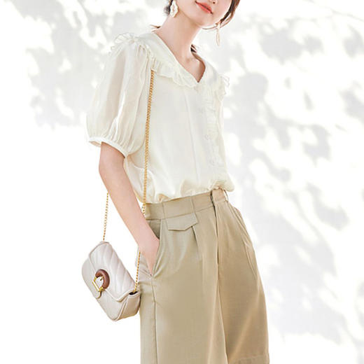 裁缝学苑AQ111娃娃领泡泡袖女衬衫纸样衬衣上衣服装衣服女装打板 商品图3