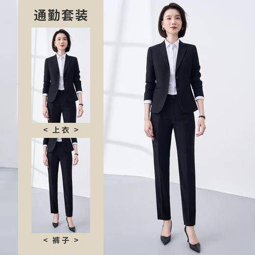 【上衣+裤子】罗蒙春秋西服套装女士正装商务通勤职业工装修身西装女 商品图2