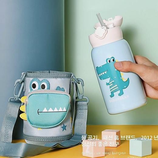 BEDDYBEAR杯具熊 儿童口袋杯不锈钢保温杯壶户外吸管杯子口袋鳄鱼 630ml 商品图0